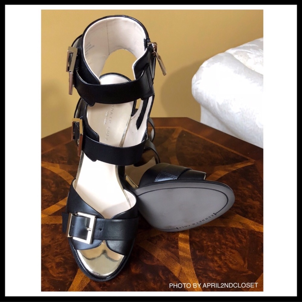 ❗️6-HOUR SALE❗️KENNETH COLE BLACK,LEATHER SANDALS - Picture 7 of 8